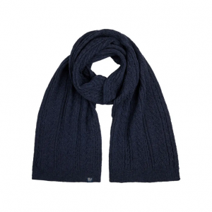 Life Style Butiken Ανδρικό Πλεκτό Κασκόλ με πλεξούδα LS1M-3050-SCR844 Navy